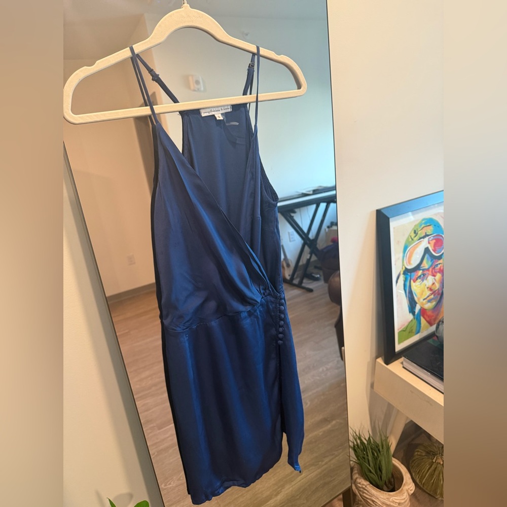 Young Fabulous & Broke Navy Satin Dress